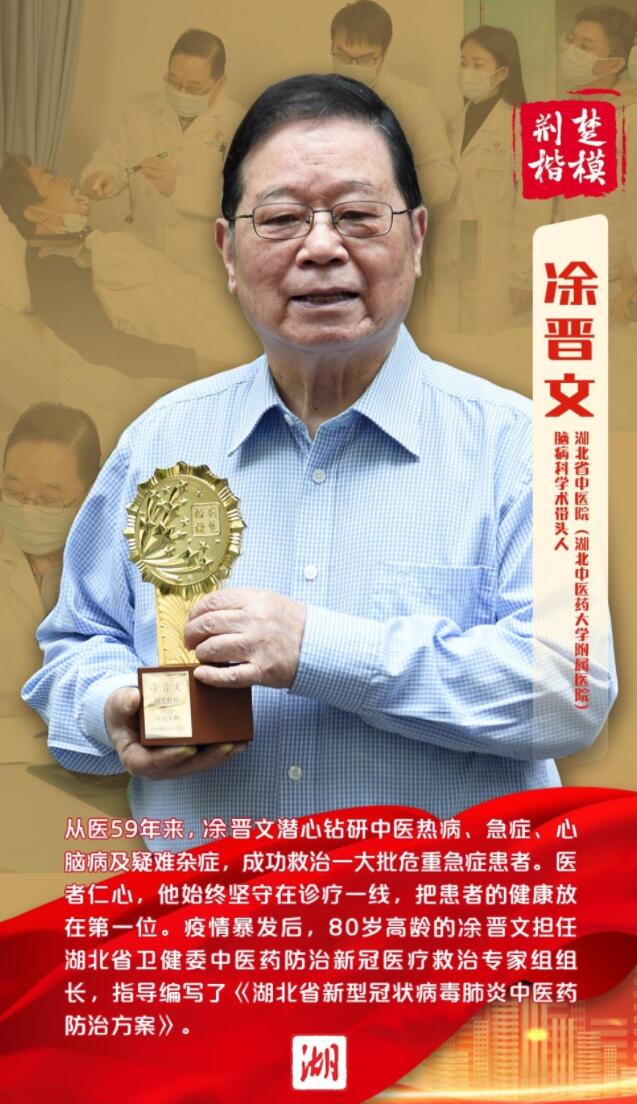 凃晋文教授荣膺“荆楚楷模”荣誉称号